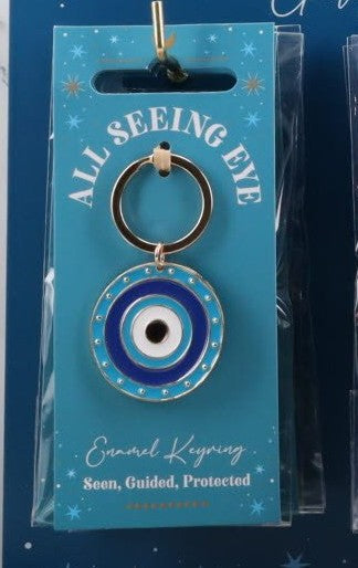 All Seeing Eye ROUND Metal Keyrings