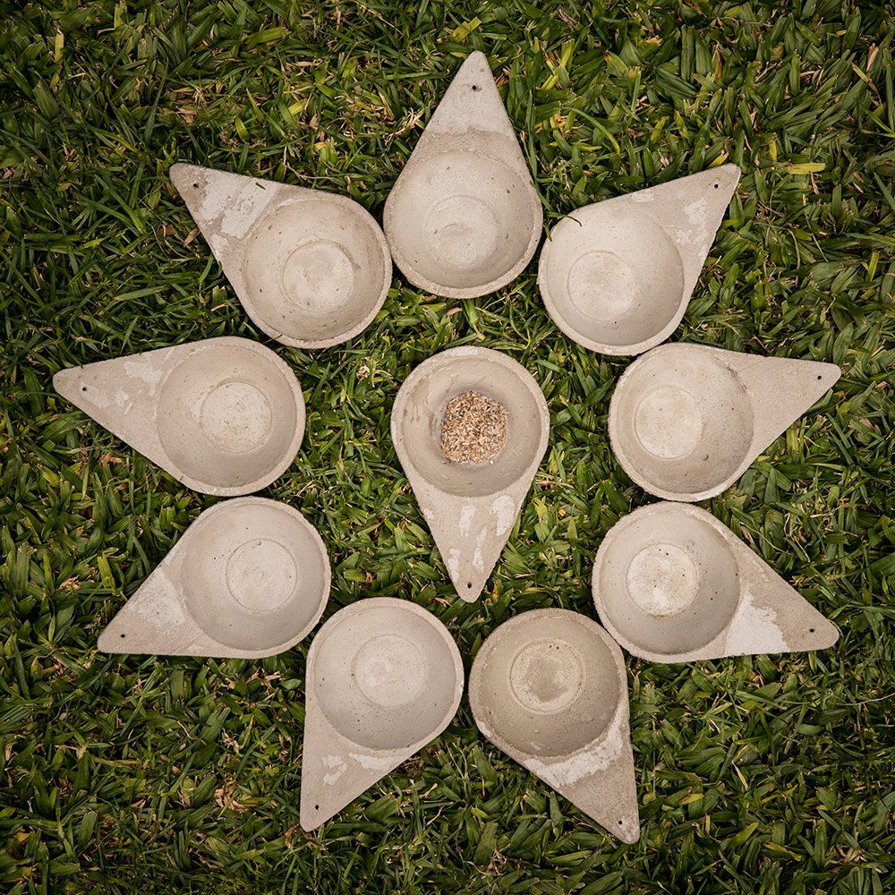 Triangular Cement Incense Burner