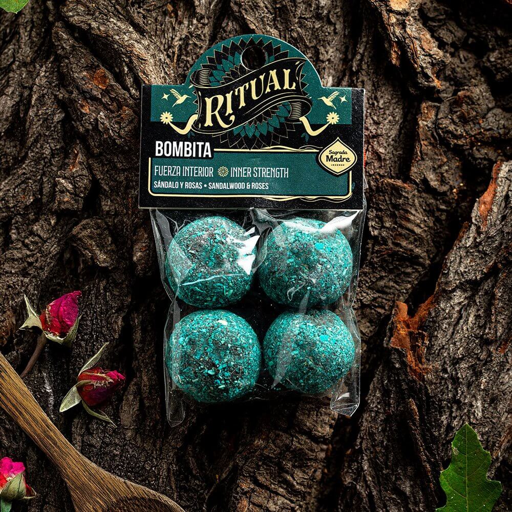 Sagrada Madre RITUAL Smudge Ball Bomb INNER STRENGTH - Sandalwood & Roses