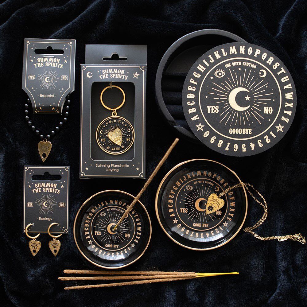 Black And Gold Talking Board Ceramic Trinket Dish