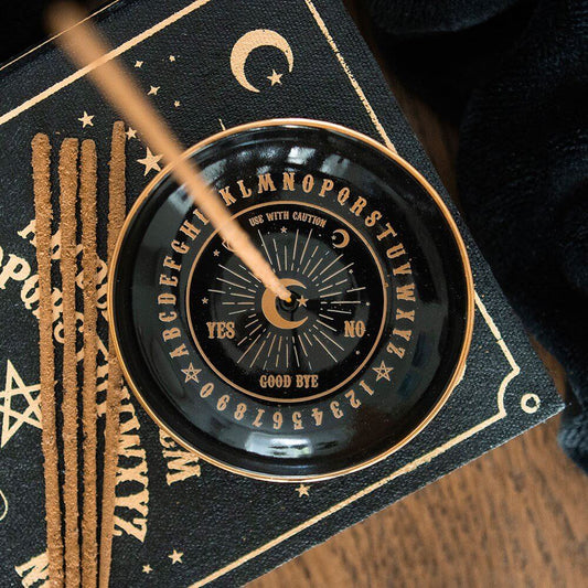 Black And Gold Talking Board Ceramic Incense Plate