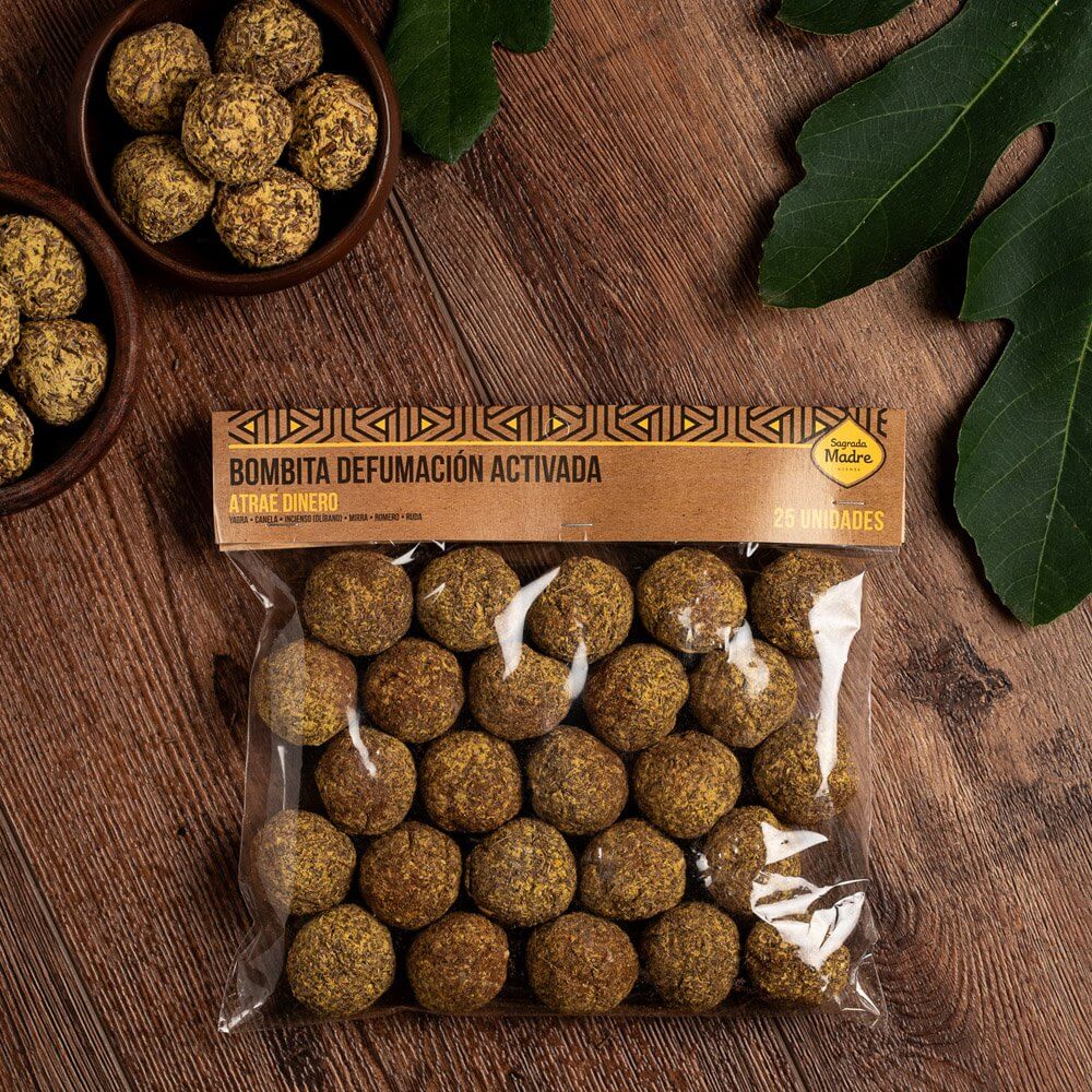 Sagrada Madre Smudge Ball Bomb ATTRACT MONEY (Atrae dinero) 25pc