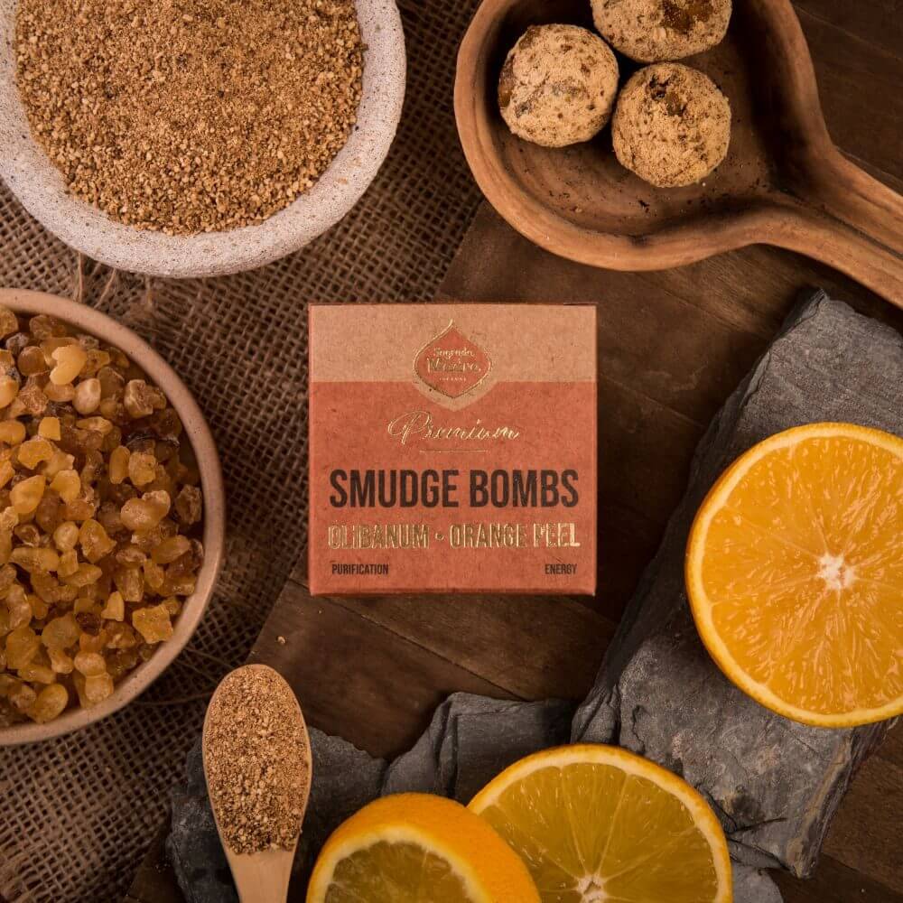 Sagrada Madre Premium Smudge Ball Bomb FRANKINCENSE & ORANGE 8pc