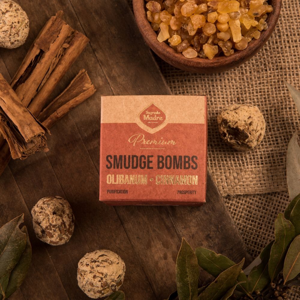 Sagrada Madre Premium Smudge Ball Bomb FRANKINCENSE & CINNAMON 8pc