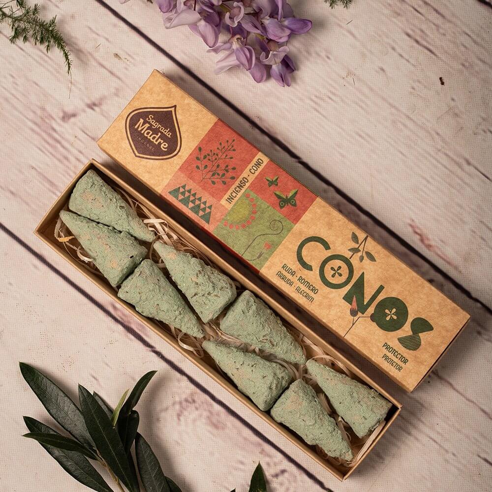 Sagrada Madre Cones RUE & ROSEMARY For Protection