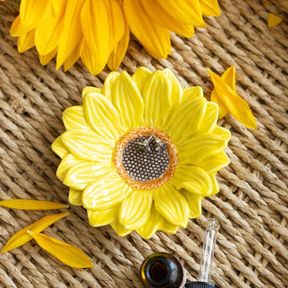 Sunflower Ceramic Trinket Dish