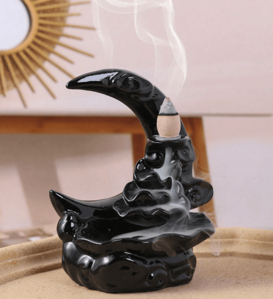 Backflow incense cone Moon waterfall Fountain Ceramic small