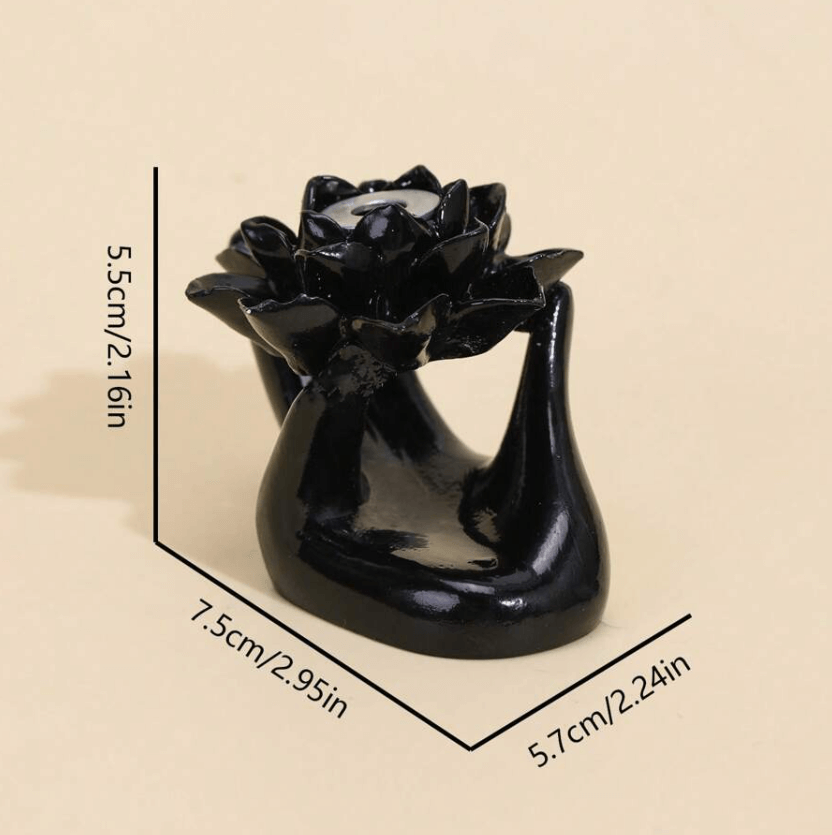 Lotus Mini Ceramic Backflow Incense Cone Holder