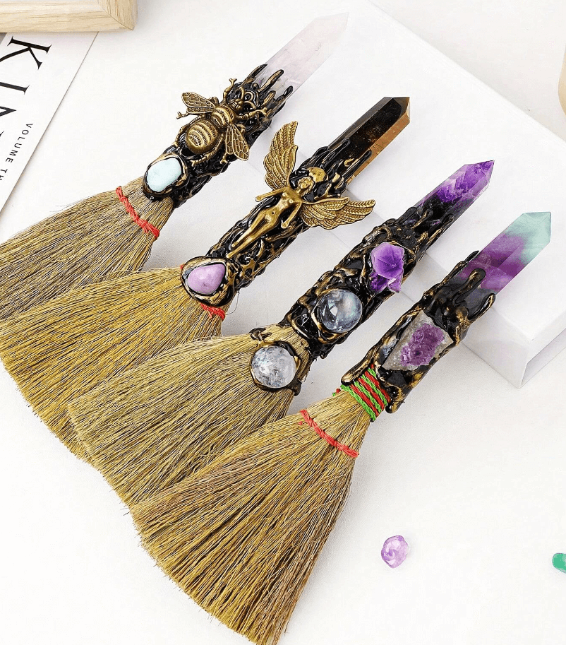 Broom Crystal Altar Wand