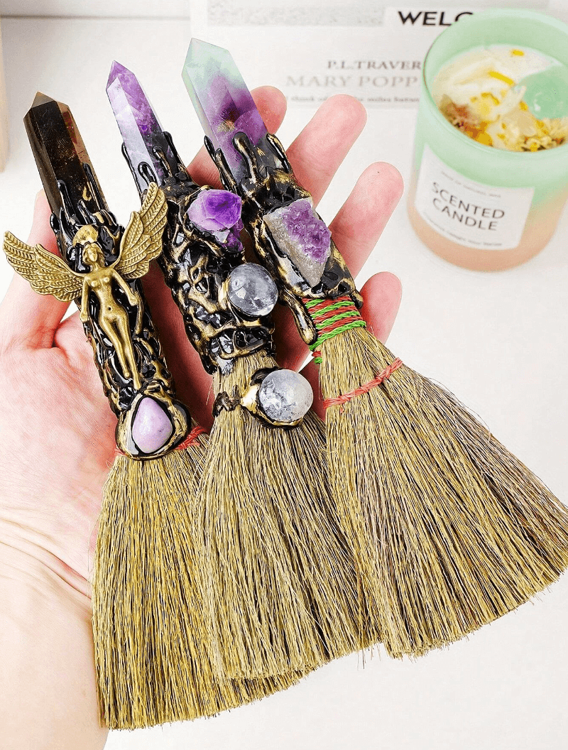 Broom Crystal Altar Wand