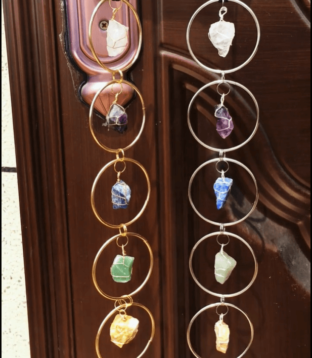 Raw Stone Hanging Wall Decor - Gold