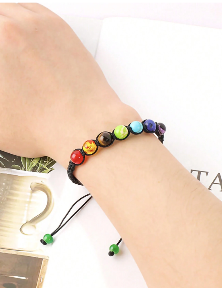 Gemstone Chakra Lava Stone Bracelet