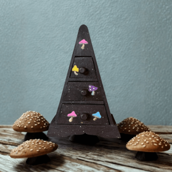 Mushroom Painted TRIANGULAR 3 Drawer Chest Large