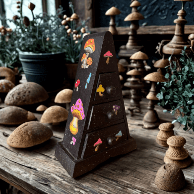 Mushroom Painted TRIANGULAR 3 Drawer Chest Large