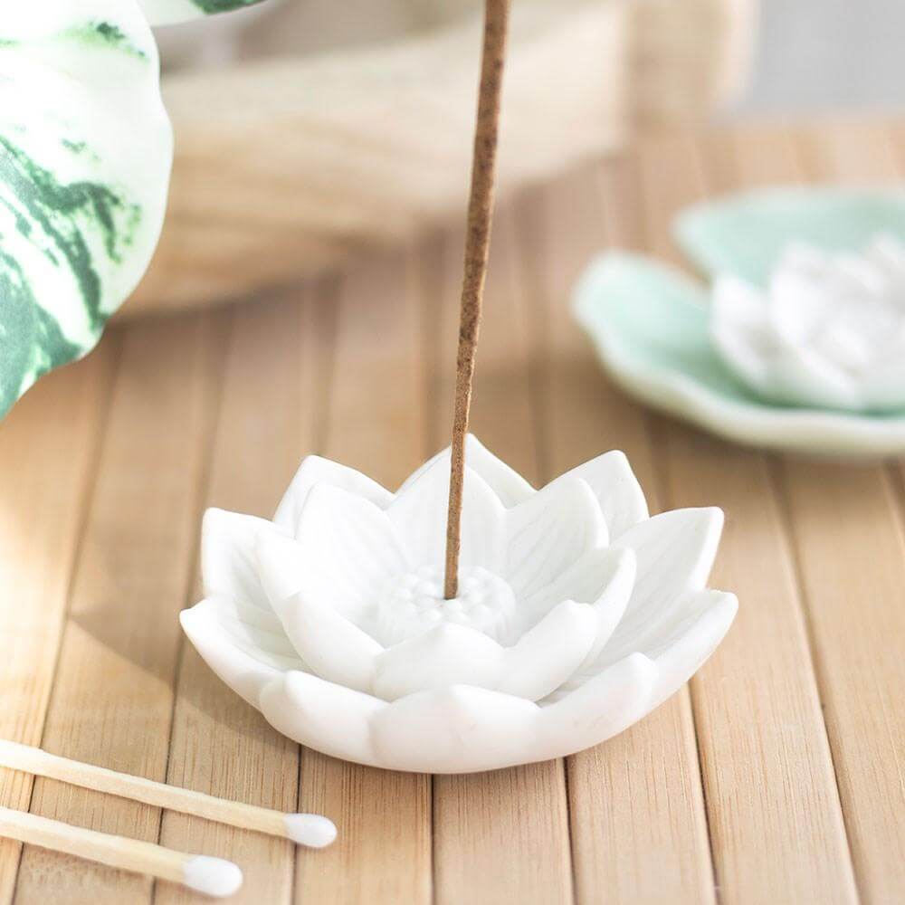 White Lotus Flower Incense Holder