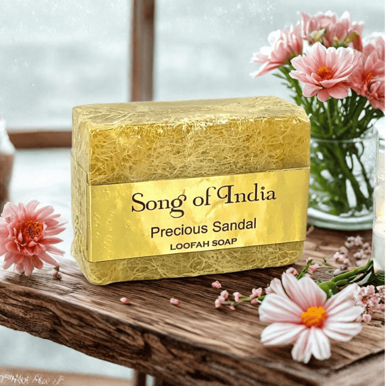 Song of India Loofah Soap PRECIOUS SANDAL 125g