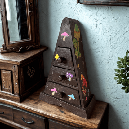 Mushroom Painted TRIANGULAR 3 Drawer Chest Large