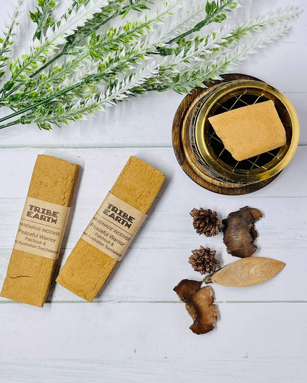 Tribe Earth PEACEFUL WARRIOR Sandalwood & Patchouli Incense Plank