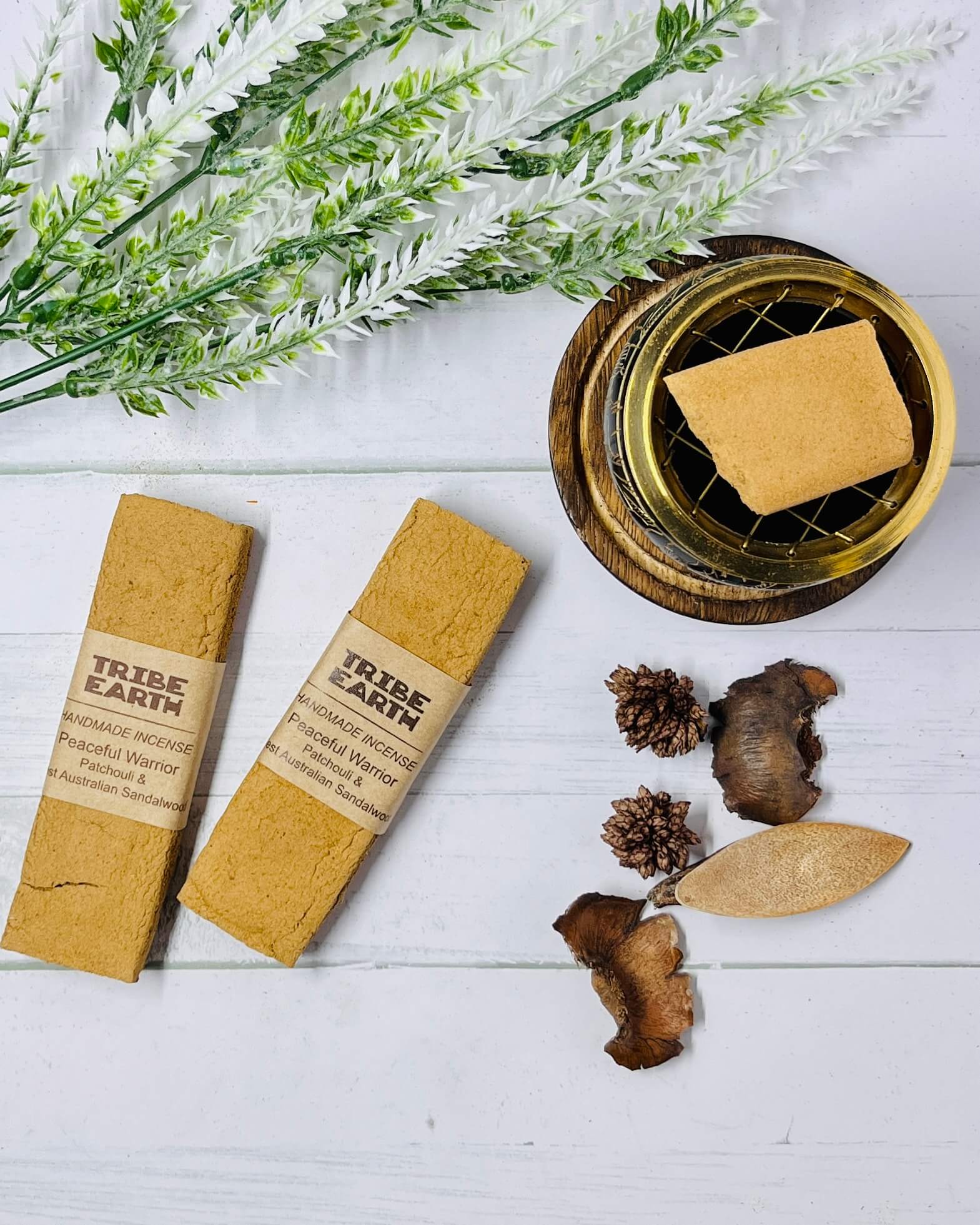 Tribe Earth PEACEFUL WARRIOR Sandalwood & Patchouli Incense Plank
