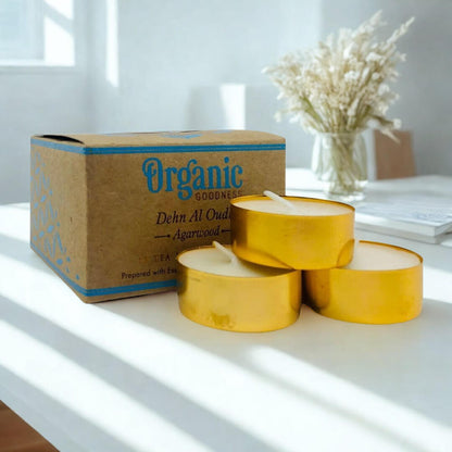 Organic Goodness Tealight Candles AGARWOOD 12 candles