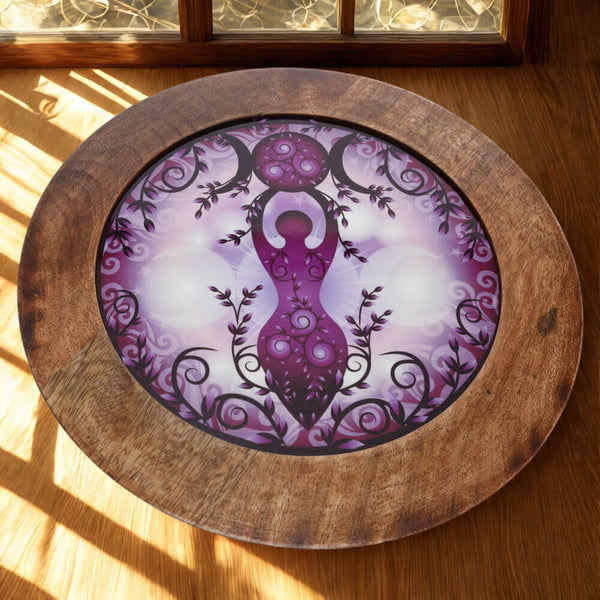ALTAR TABLE Round Purple Moon Goddess
