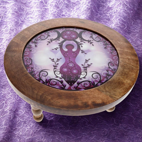 ALTAR TABLE Round Purple Moon Goddess