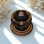 Carved Brass Charcoal Holder with wooden base