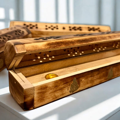 Wooden Hexagon Incense Holder Box 12inch