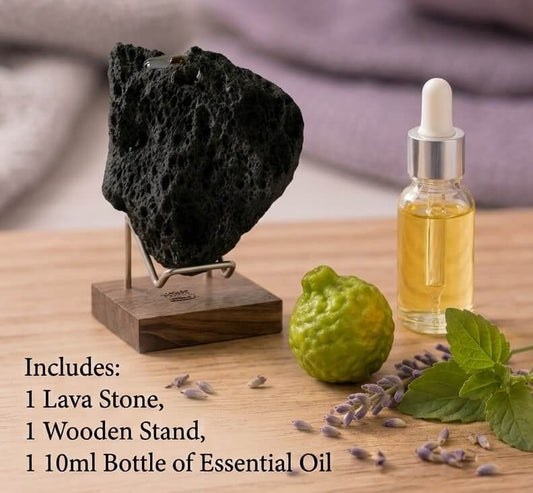 Raw Rock on Stand Lava Stone Evaporative Diffuser Set