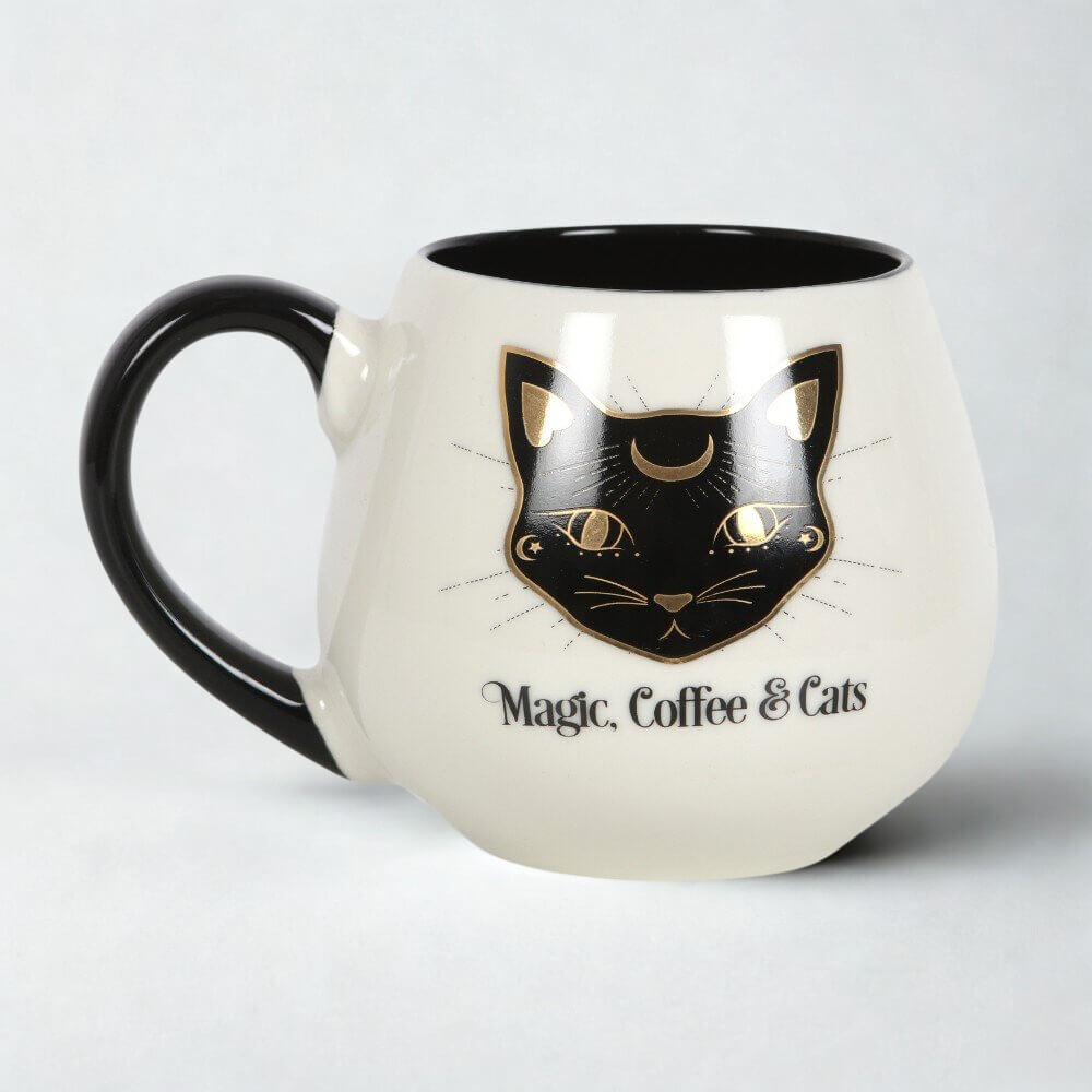 Magic, Coffee & Cats Rounded Mug