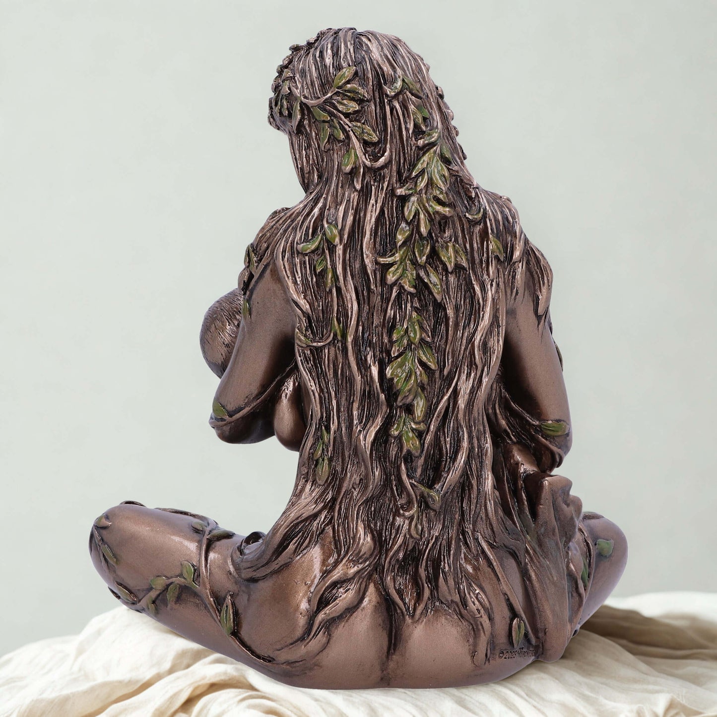 Mother Earth and baby bronze figurine 11cm