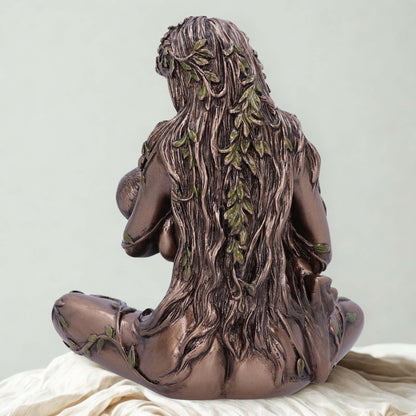 Mother Earth and baby bronze figurine 11cm