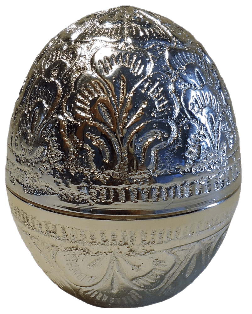 Solid Brass Egg Incense Holder with Silverstone Finish