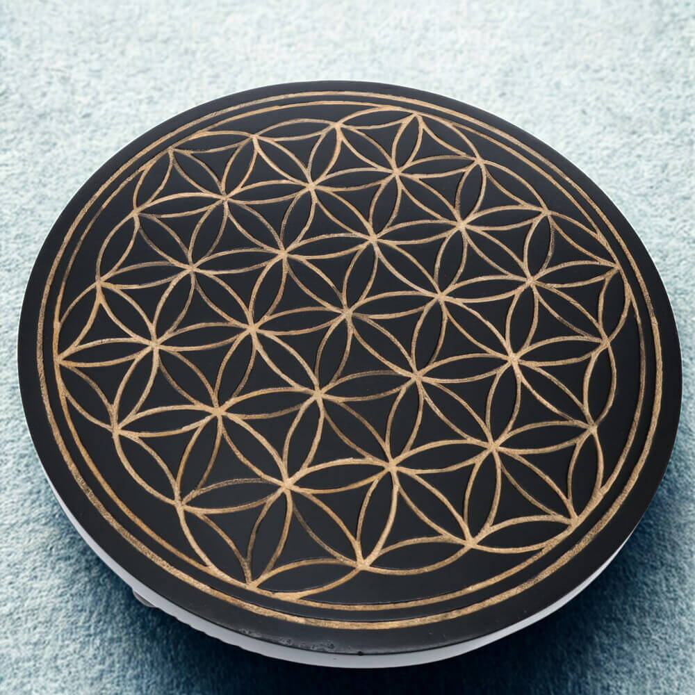 ALTAR TABLE Flower of Life Gold Engraved