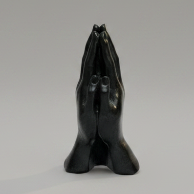 Incense Holder Black Resin Praying Hand