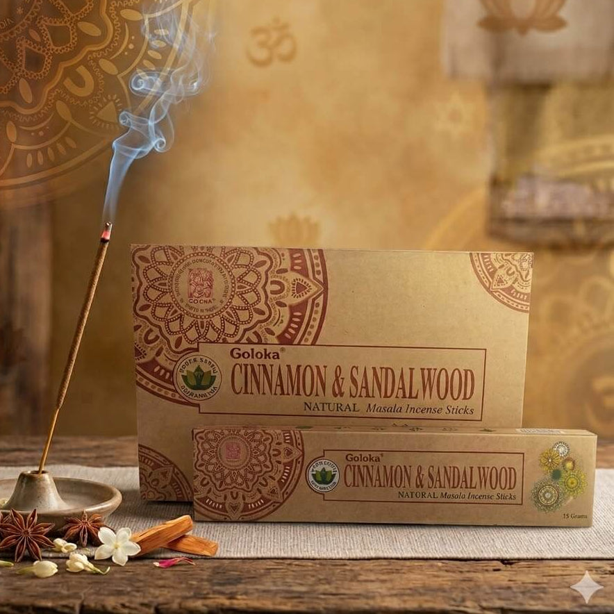 Goloka Natural CINNAMON & SANDALWOOD incense