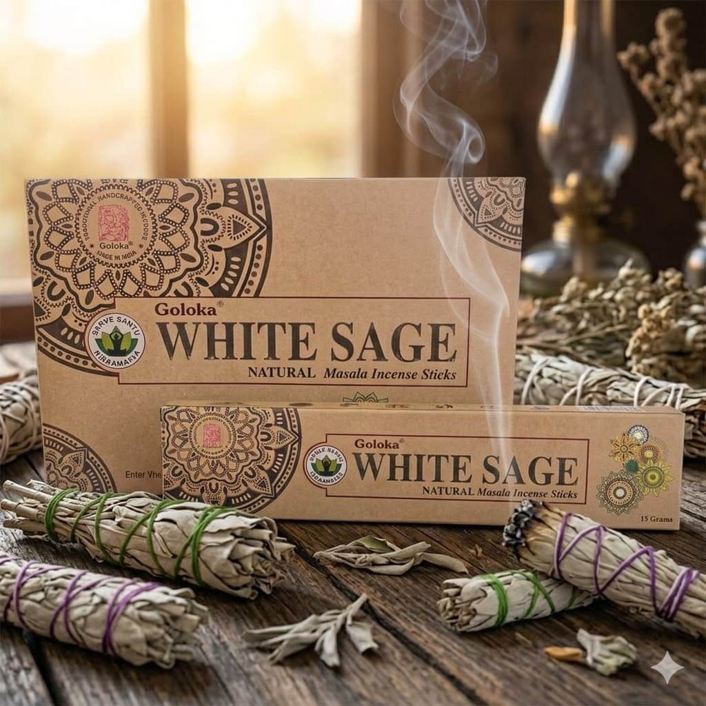 Goloka Natural WHITE SAGE Incense