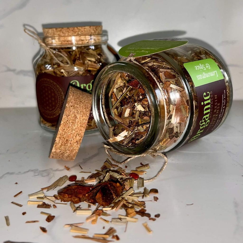 Organic Goodness Smudge Resin LEMONGRASS SPICE 80g Jar