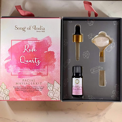 Crystal Facial Massage Roller Gift Kit ROSE QUARTZ