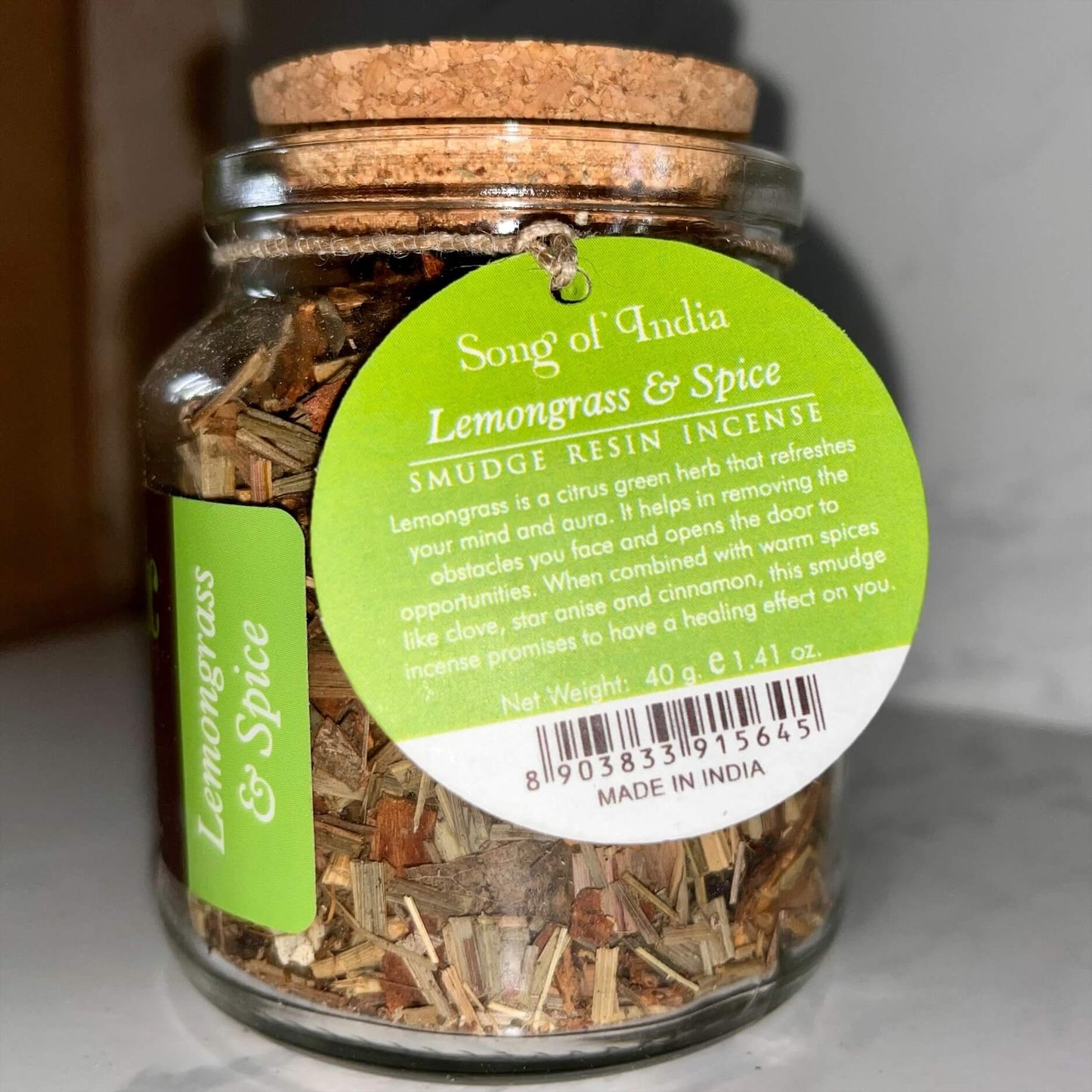 Organic Goodness Smudge Resin LEMONGRASS SPICE 80g Jar