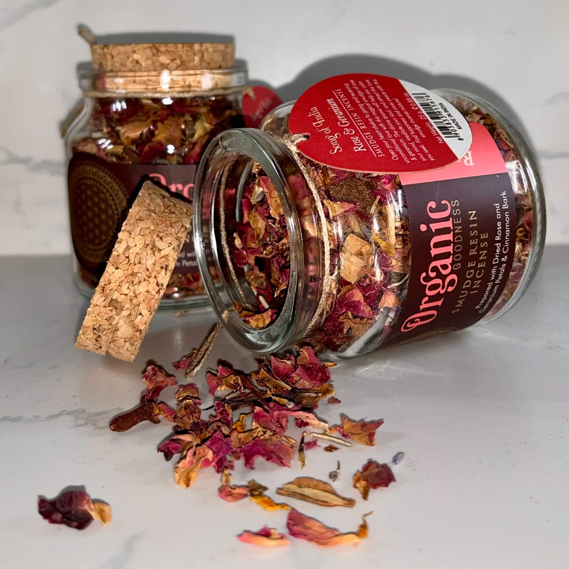 Organic Goodness Smudge Resin ROSE GERANIUM 80g Jar