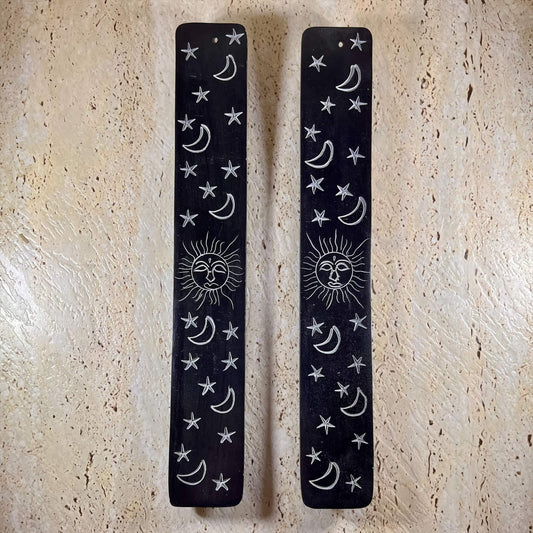 Incense Holder Ash Catcher Stone Sun and Moon