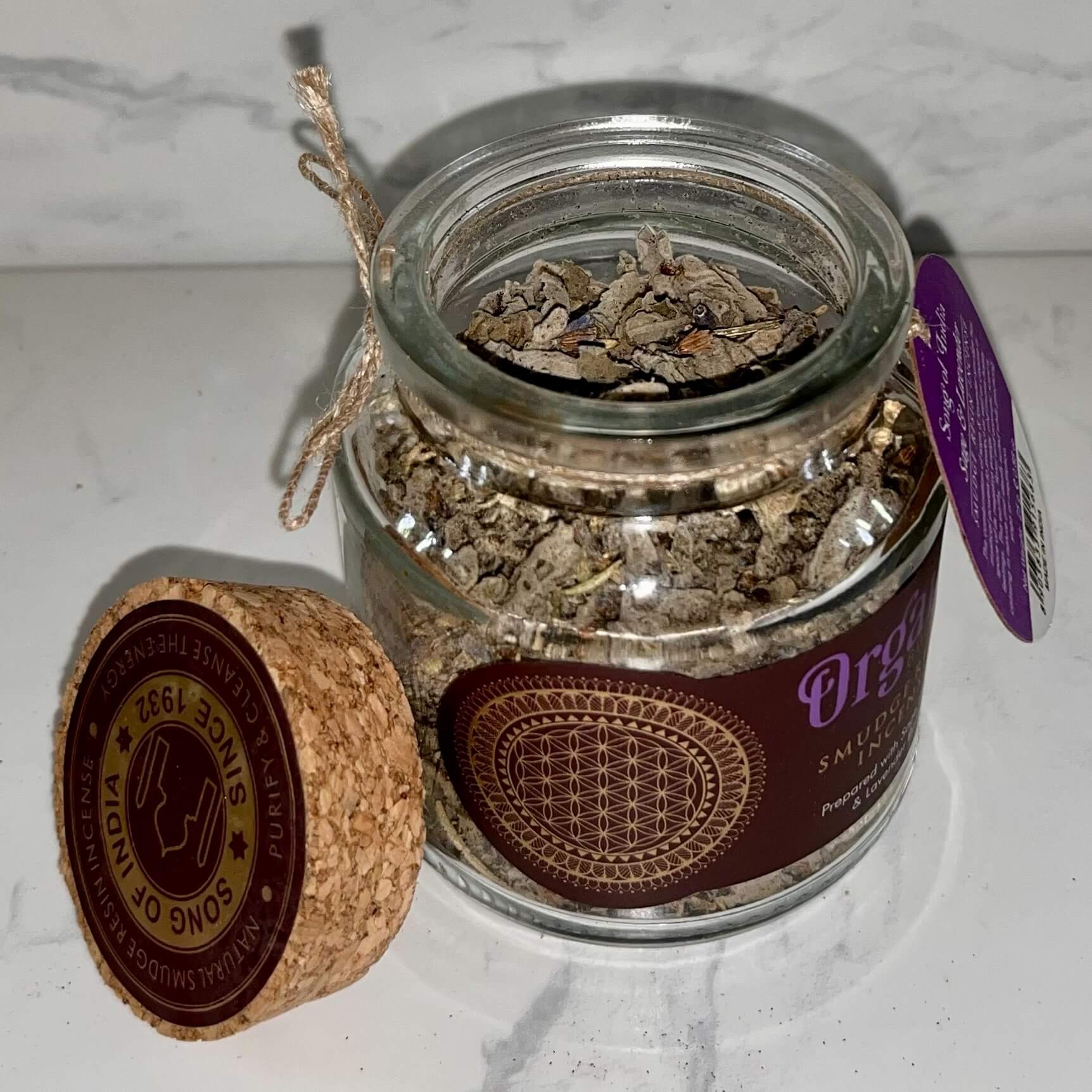 Organic Goodness Smudge Resin SAGE LAVENDER 80g Jar