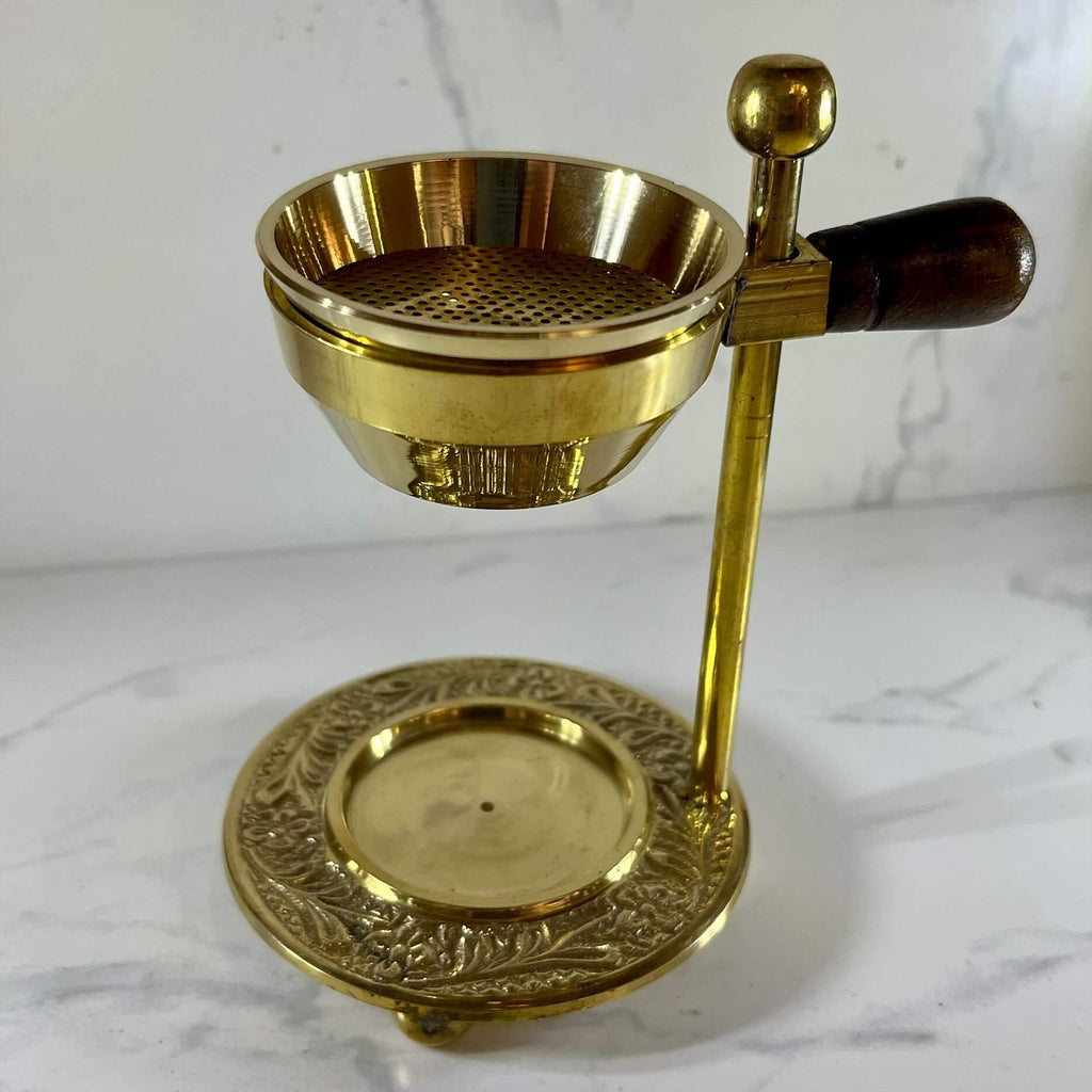 Brass T-Light Incense & Charcoal Holder
