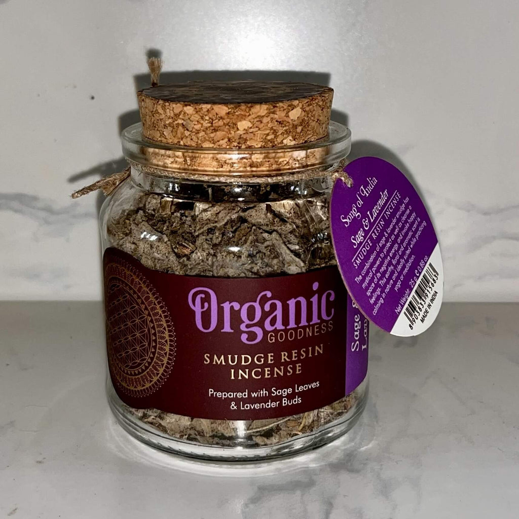 Organic Goodness Smudge Resin SAGE LAVENDER 80g Jar