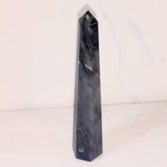 Crystal Carved Obelisk SODALITE
