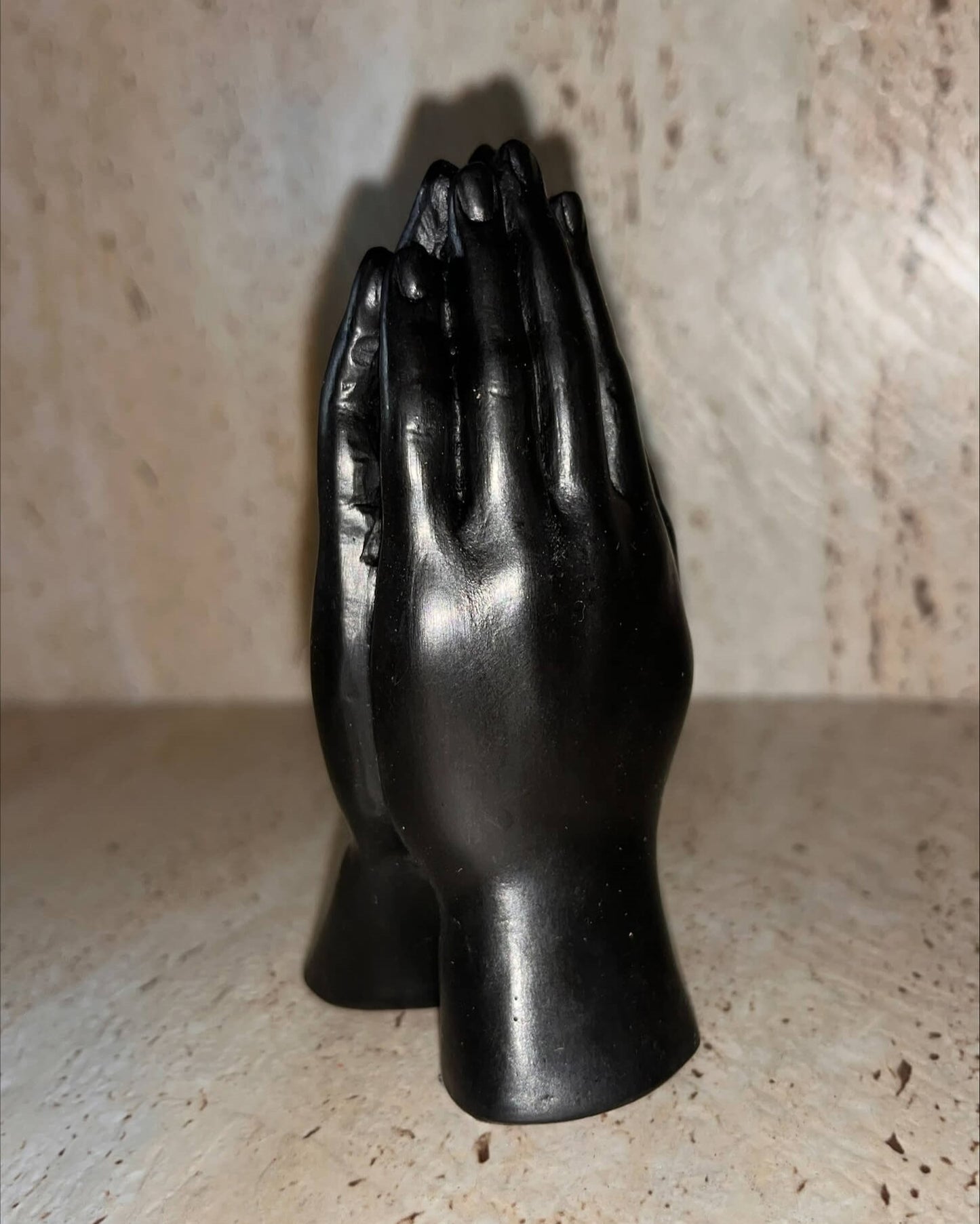 Incense Holder Black Resin Praying Hand