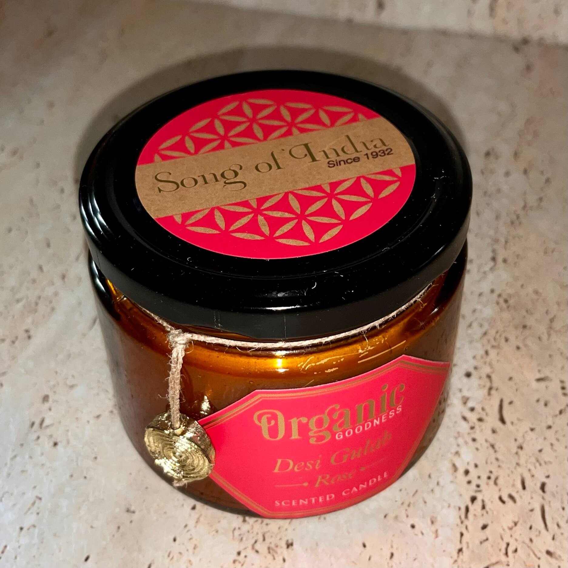 Organic Goodness Soy Candle ROSE in Amber Glass Jar