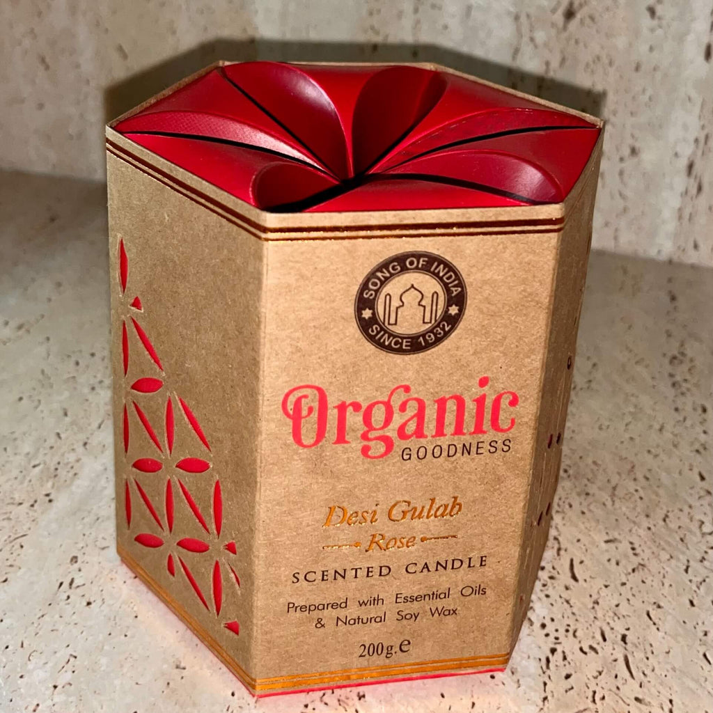 Organic Goodness Soy Candle ROSE in Amber Glass Jar