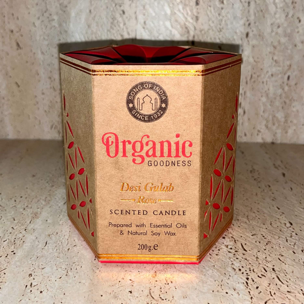 Organic Goodness Soy Candle ROSE in Amber Glass Jar